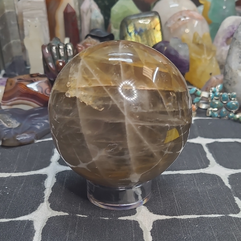 Smokey Quartz And Golden Healer Sphere!